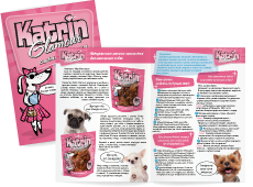 Представляем созданный в агентстве Omnibus дизайн буклета по лакомствам для мелких собак Katrin Glamour