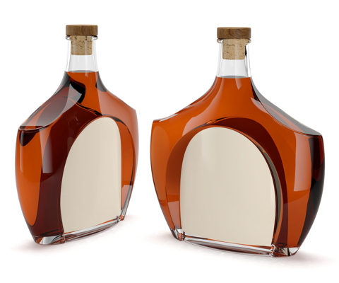 Дизайн формы бутылки для коньяка