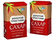 на полках появился новый тростниковый сахар "Золотой Тростник", дизайн упаковки для которого создан в агентстве Omnibus