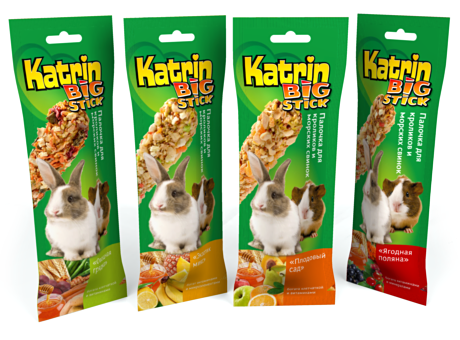 Представляем созданный в агентстве Omnibus  дизайн упаковки лакомств для кроликов и морских свинок Katrin