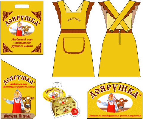 Дизайн POS-материалов для BTL кампании масла «Доярушка»
