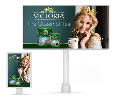 Дизайн рекламной кампании для чая Golden Victoria